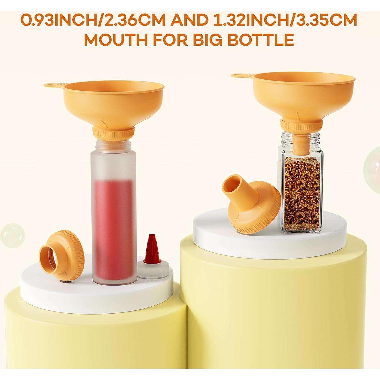 Embudo Versátil Pisol con 5 Picos y 2 Coladores Naranja