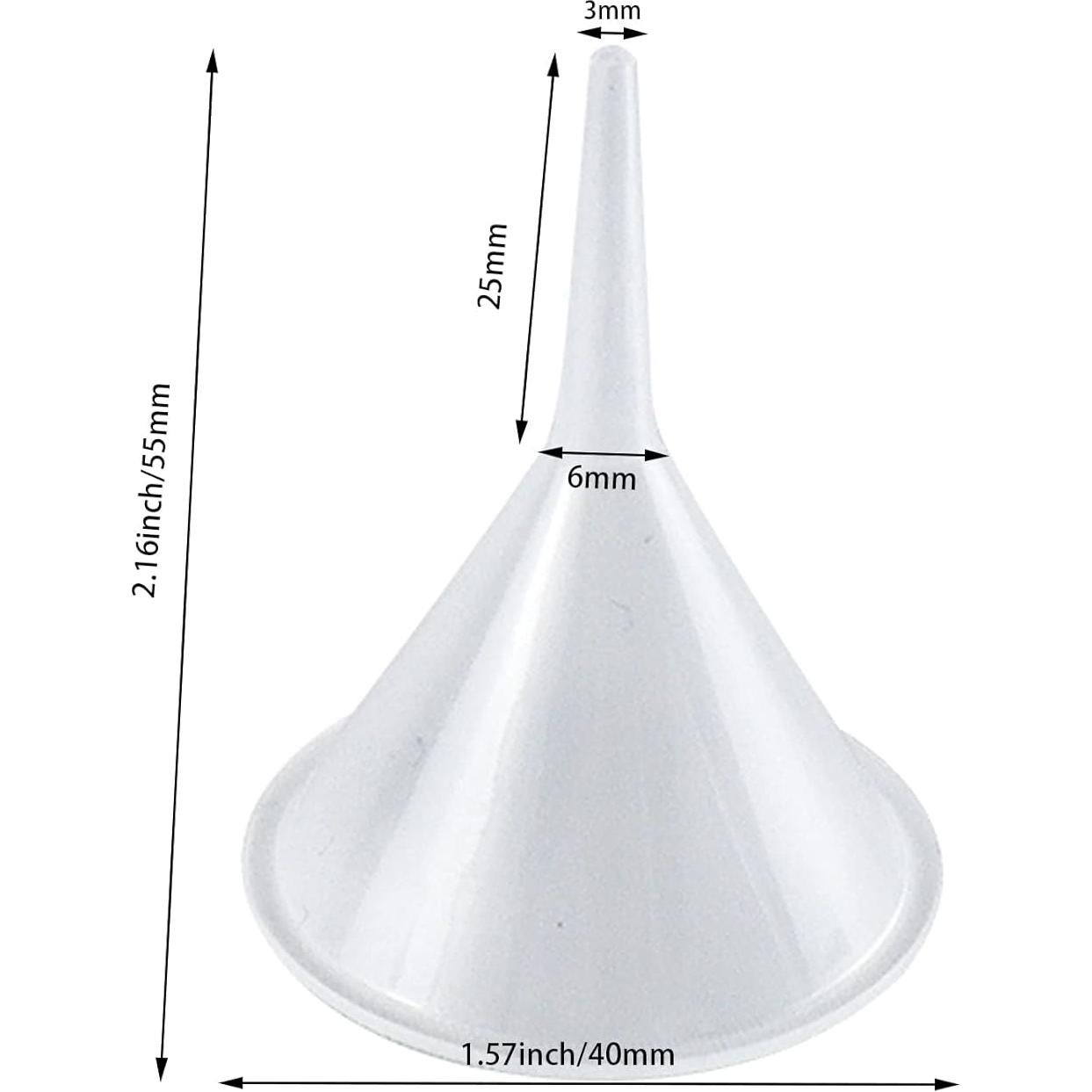 Juego de 10 Mini Embudos de Plástico MOYUAN 4 cm