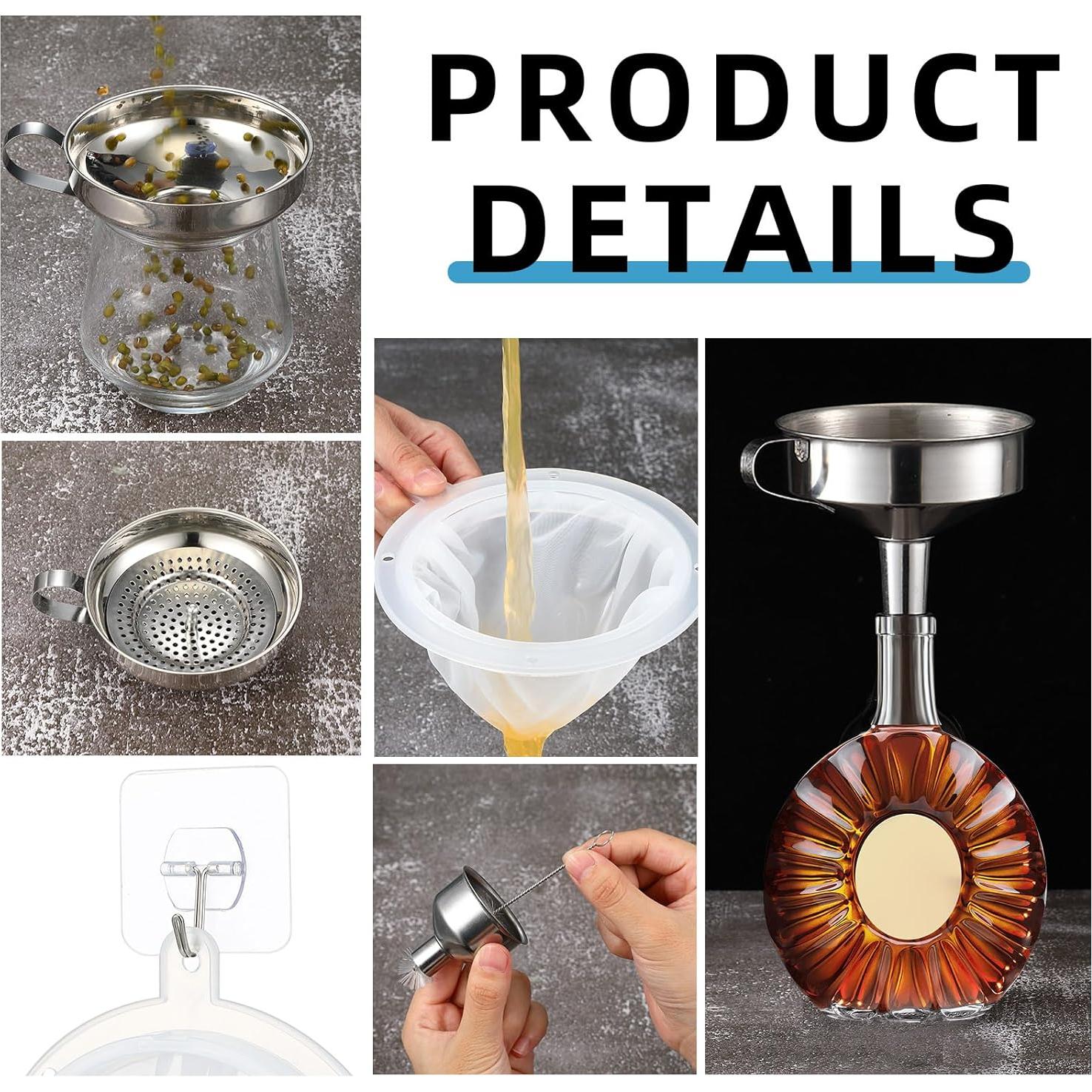 Set de Embudos de Acero Inoxidable Baderke 17 Piezas