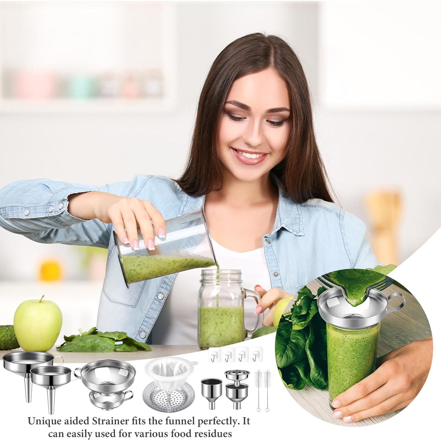 Set de Embudos de Acero Inoxidable Baderke 17 Piezas