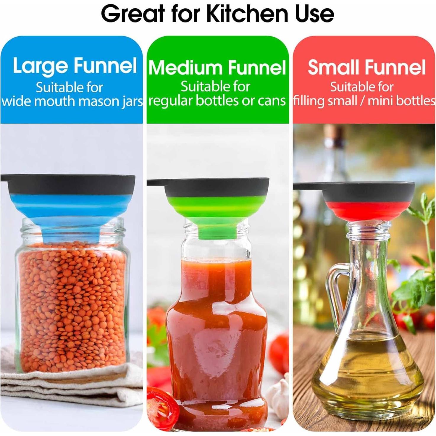 Juego de Embudos de Silicona Kalave 4 Piezas para Cocina