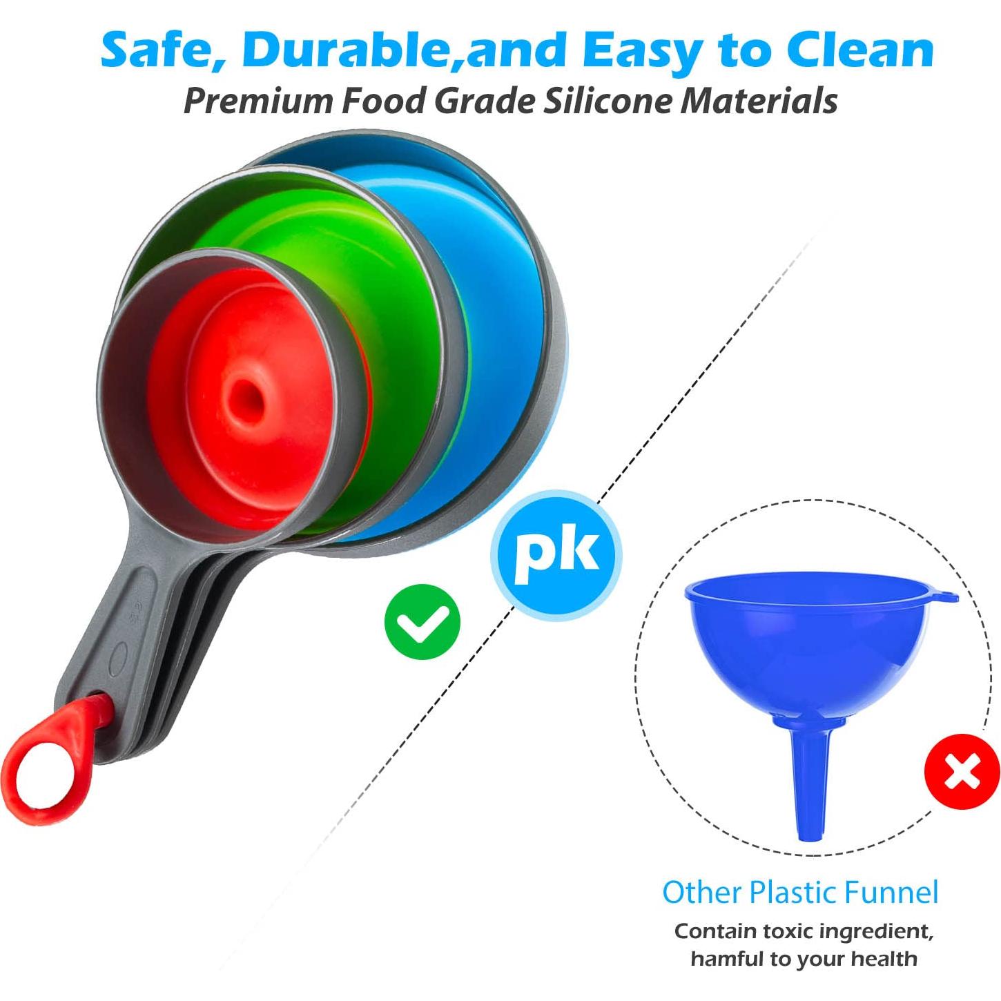Juego de Embudos de Silicona Kalave 4 Piezas para Cocina