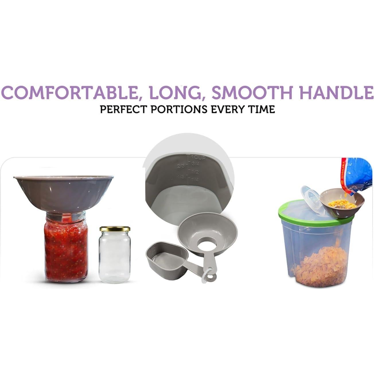 Embudo de Boca Ancha con Cucharas Medidoras 1 Taza