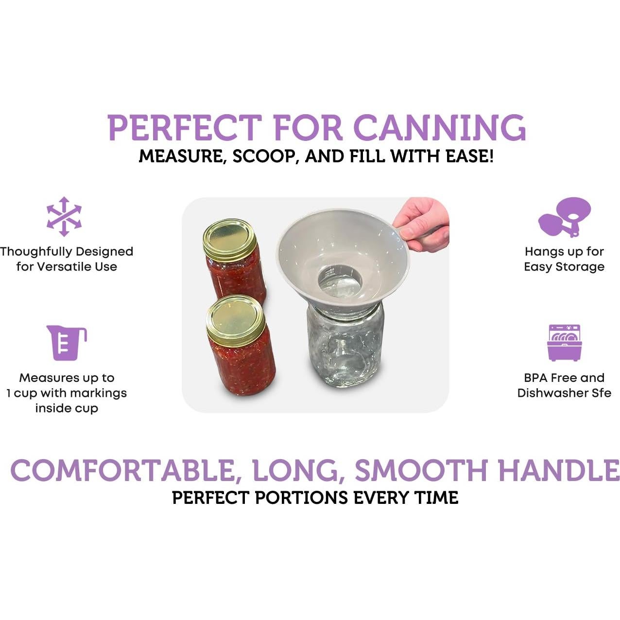 Embudo de Boca Ancha con Cucharas Medidoras 1 Taza