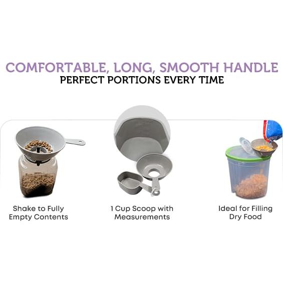 Embudo de Boca Ancha con Cucharas Medidoras 1 Taza