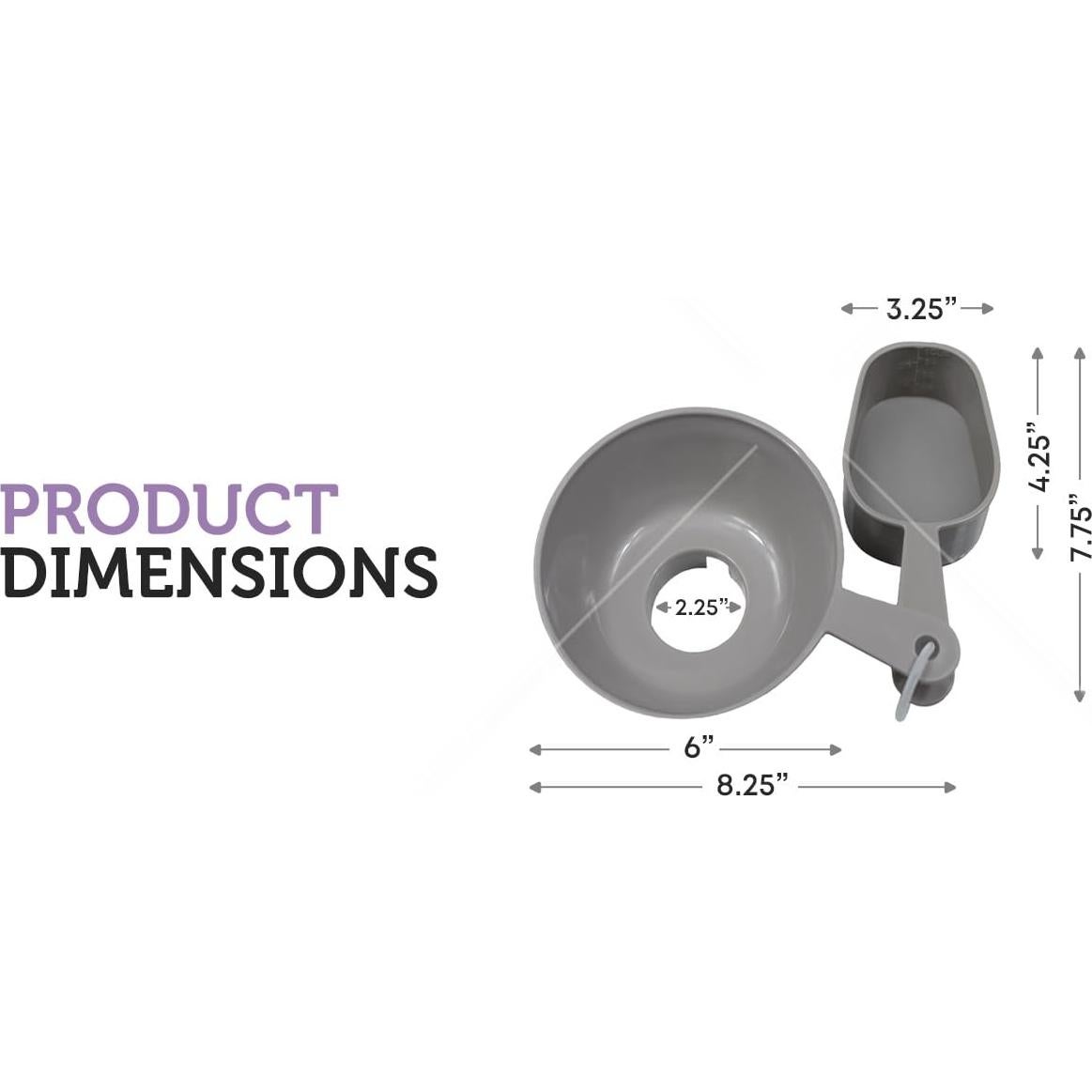 Embudo de Boca Ancha con Cucharas Medidoras 1 Taza