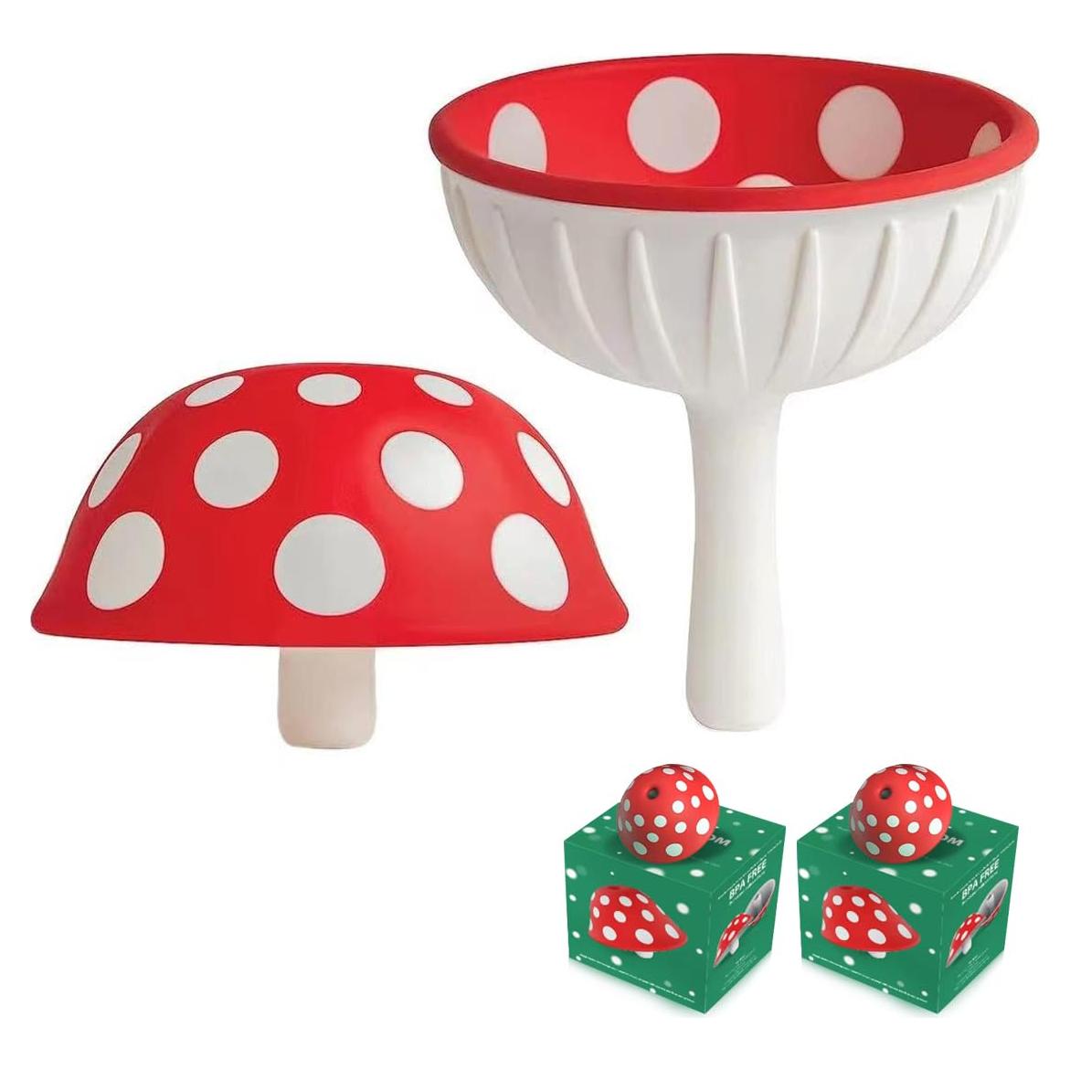 Embudo de Silicona Plegable Hongo Rojo 2 Piezas