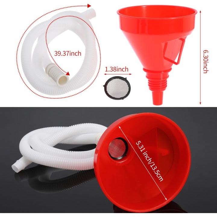 Embudo de Aceite Nayciiy Boca Ancha 13.5cm con Manguera 100cm