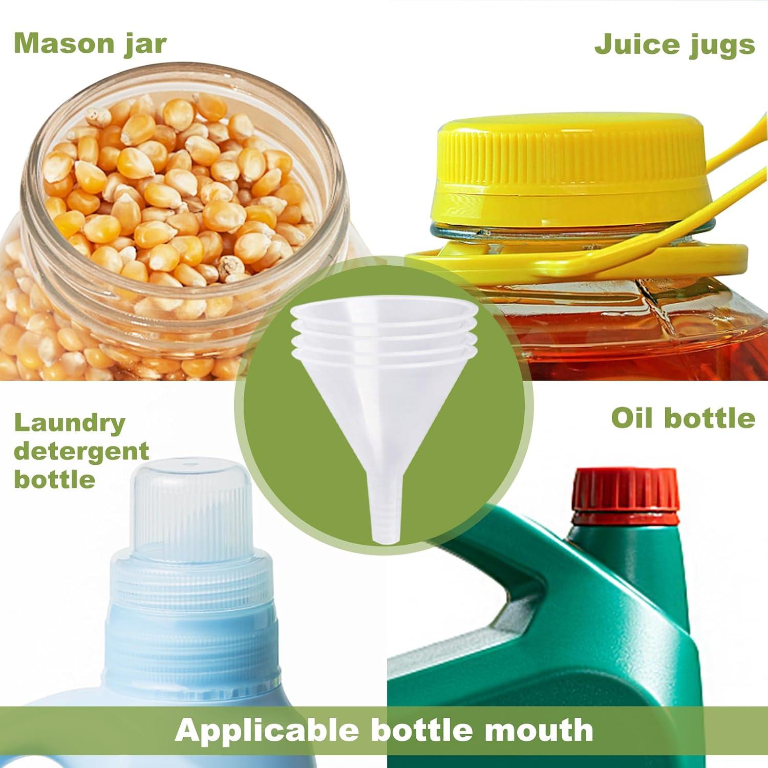 Paquete de 6 embudos plásticos SBYURE 11.68 cm transparentes