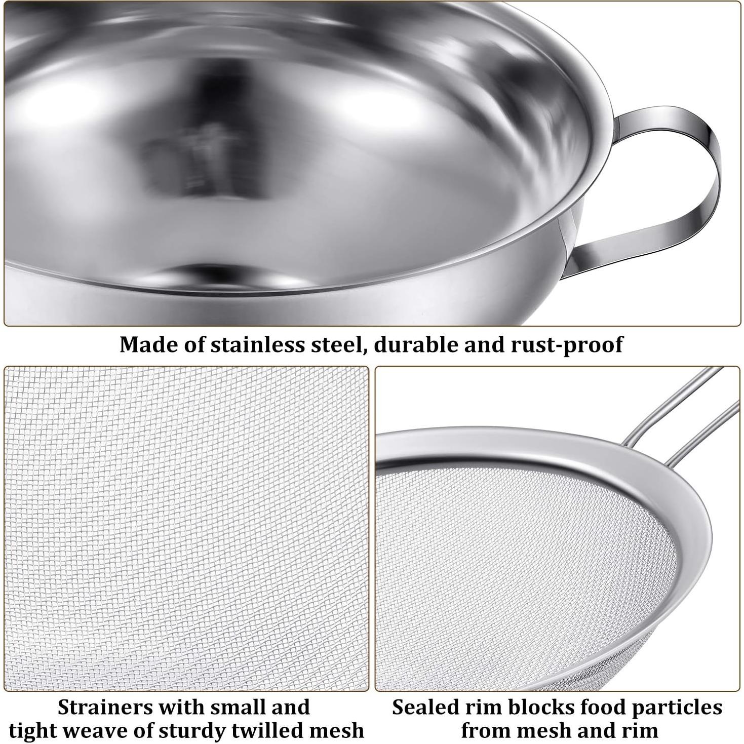 Juego de Embudos y Coladores Acero Inoxidable Boao 4 Piezas