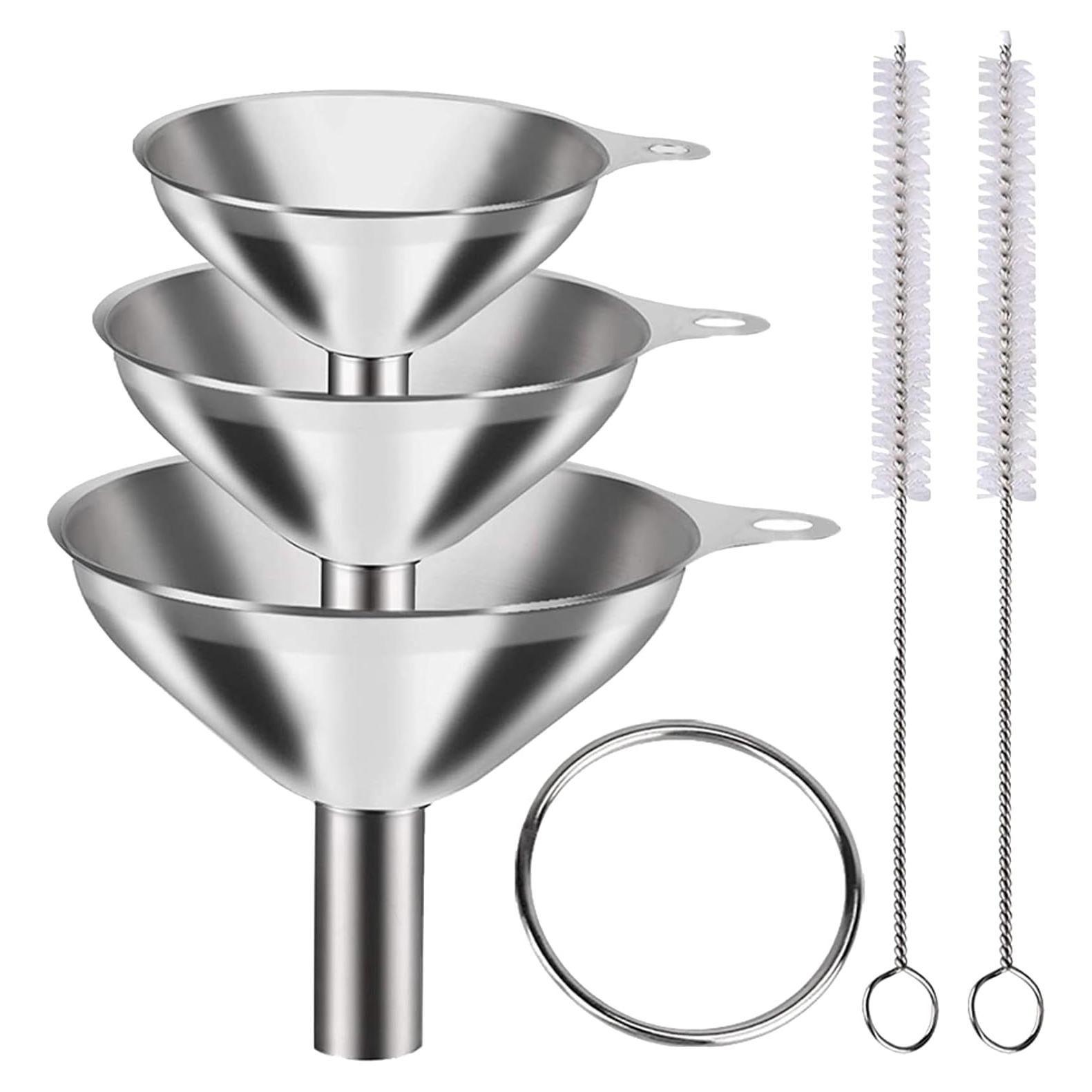 Juego de 3 Embudos de Acero Inoxidable Restynic