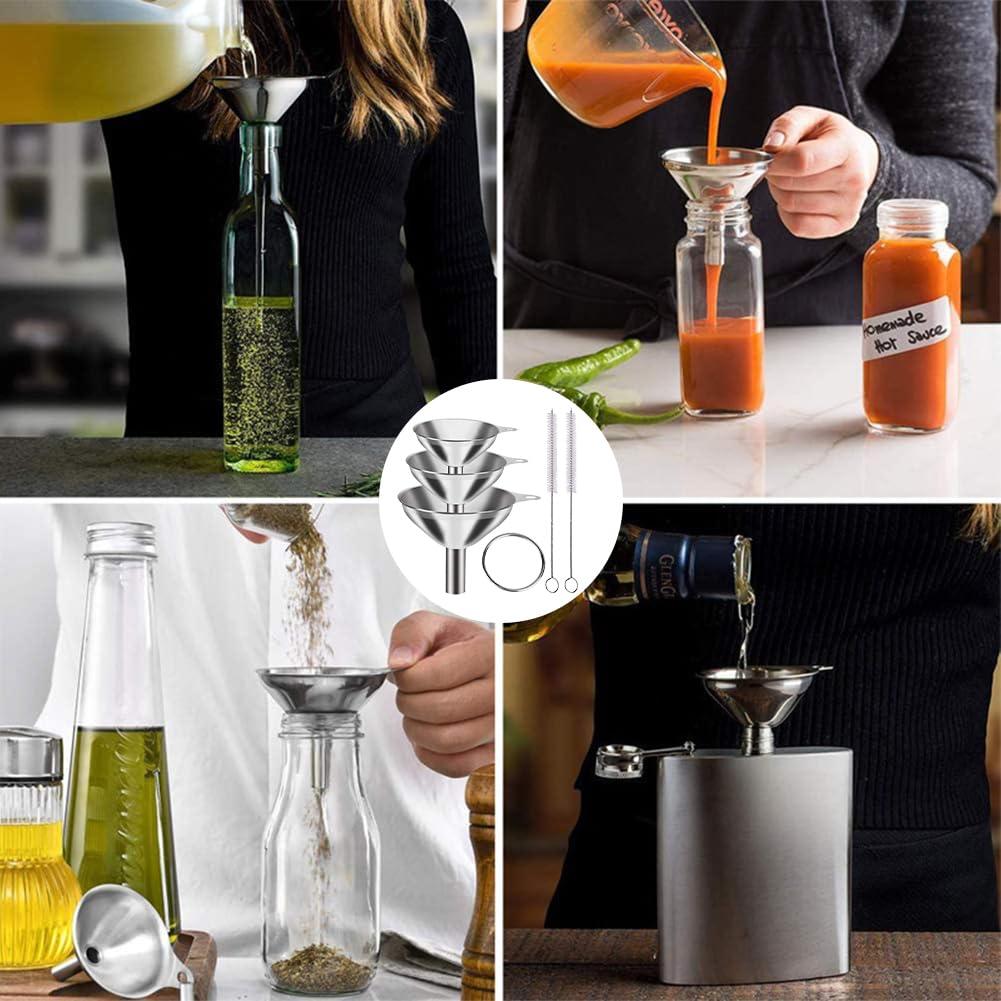 Juego de 3 Embudos de Acero Inoxidable Restynic