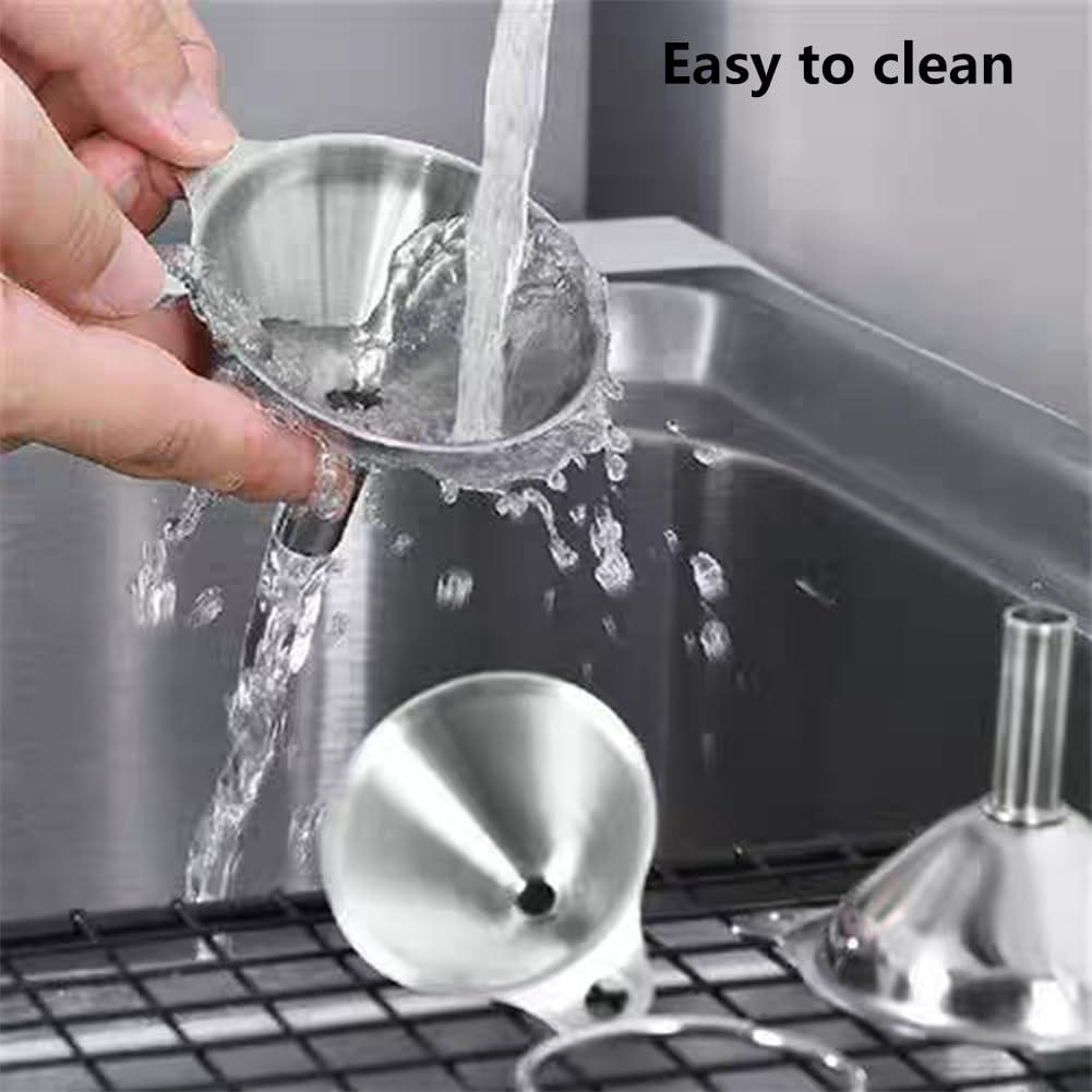 Juego de 3 Embudos de Acero Inoxidable Restynic