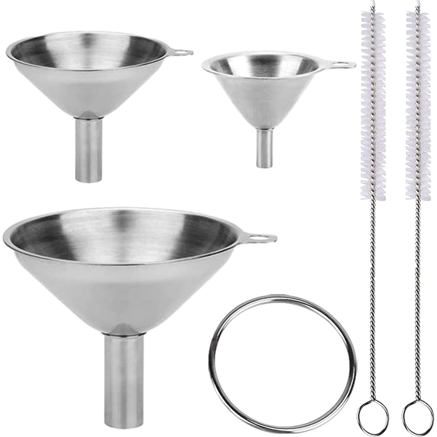 Juego de 3 Embudos de Acero Inoxidable Restynic