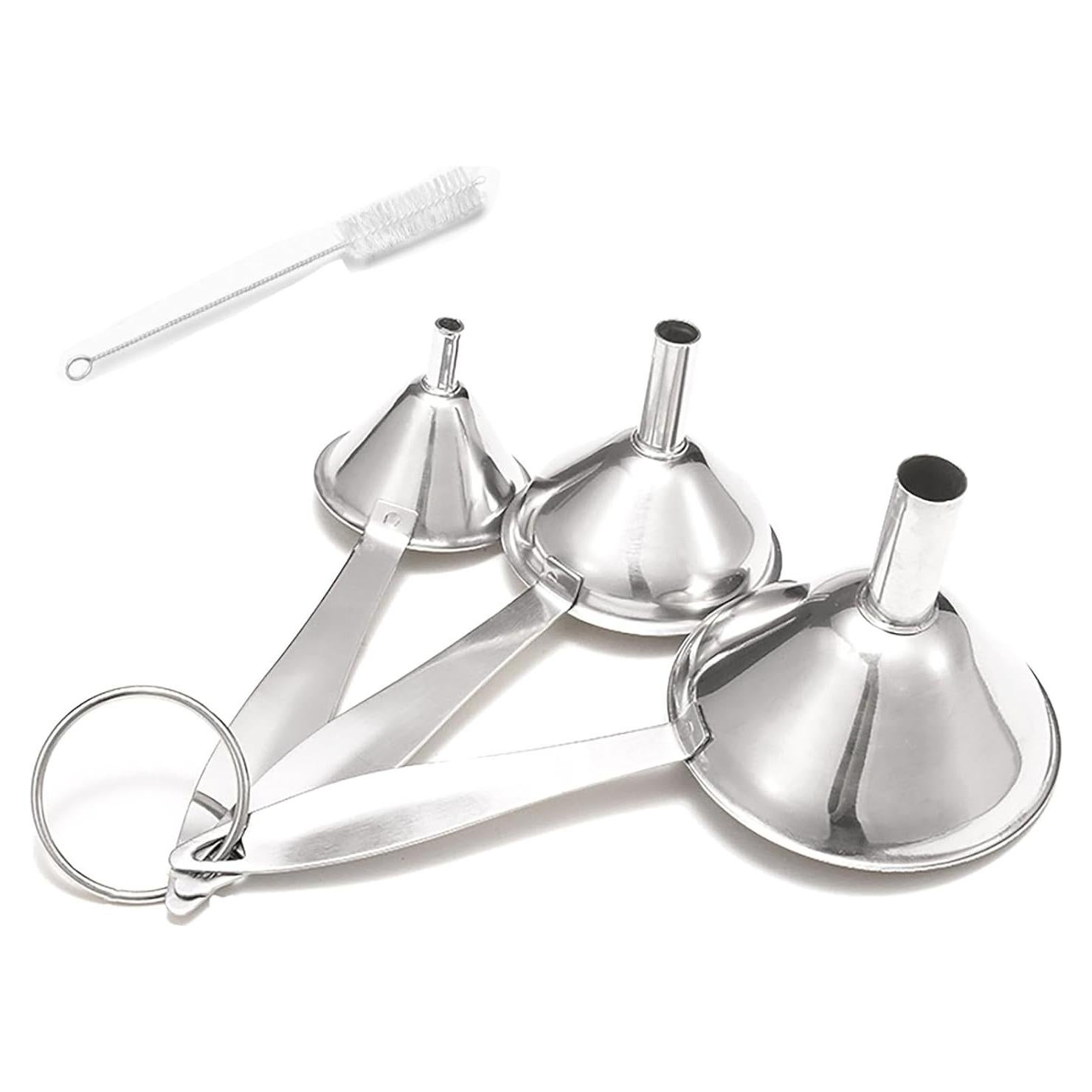 Embudo de Acero Inoxidable YIKANGHENG 3 Piezas con Mango