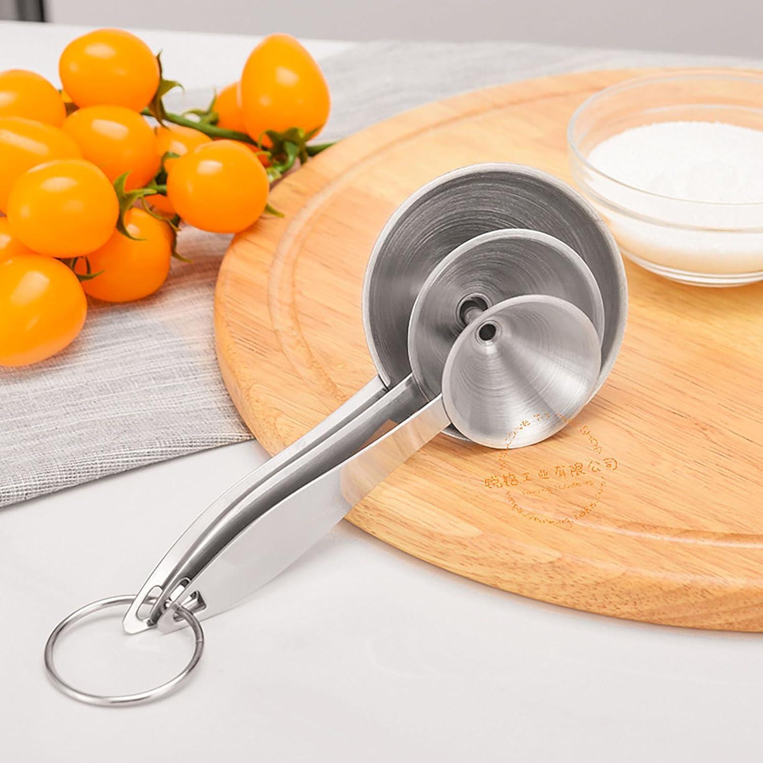 Embudo de Acero Inoxidable YIKANGHENG 3 Piezas con Mango