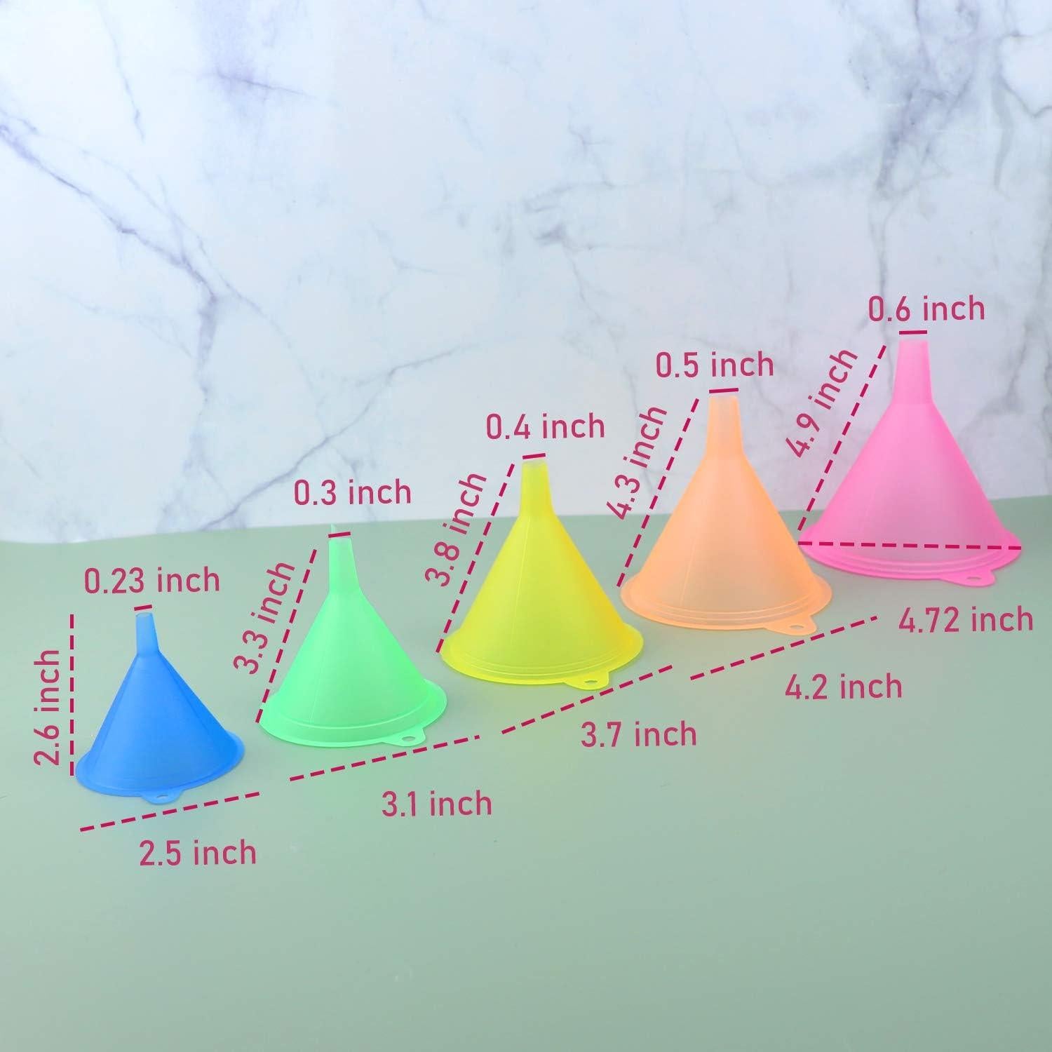 Juego de Embudos de Colores AUEAR 5 Pcs Grado Alimenticio