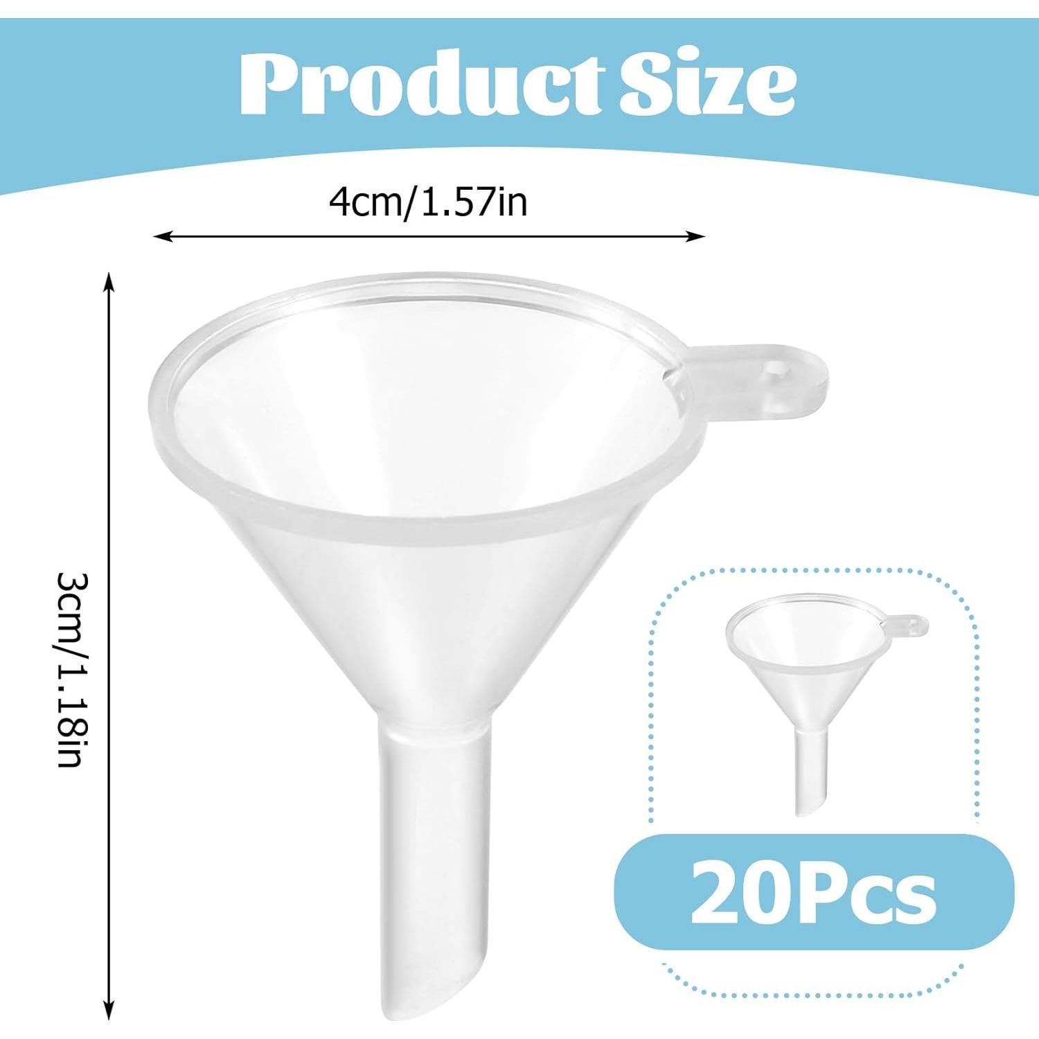 20 Embudos Mini de Cocina AHQiZFX Plástico Transparente