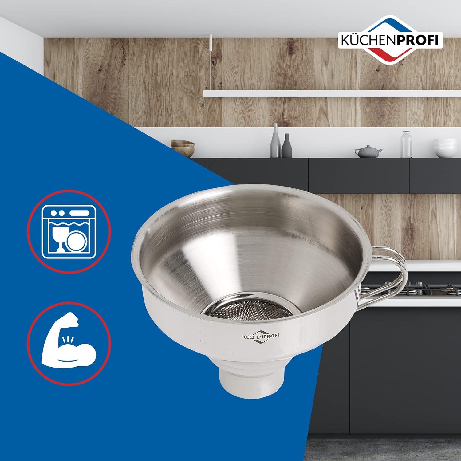 Embudo de Acero Inoxidable KÜCHENPROFI con Filtro 12,7 cm
