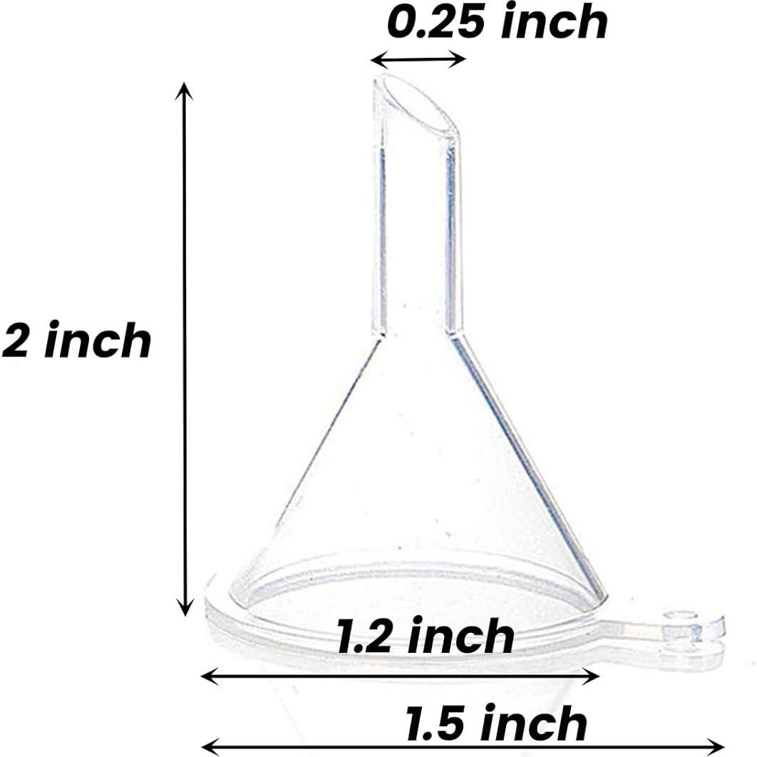Embudo Mini Johouse 50pcs Plástico Transparente 5,08cm