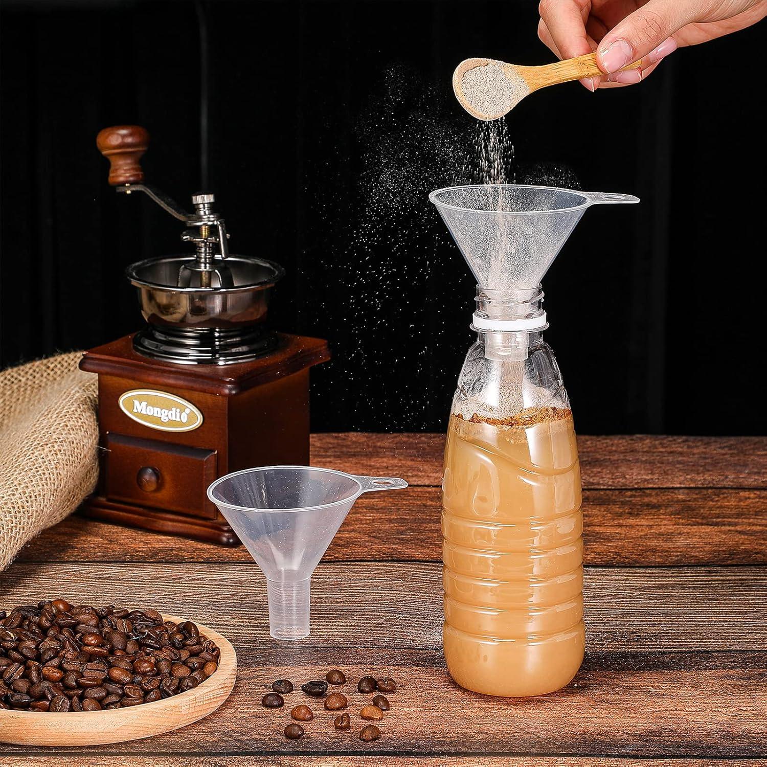 4 Embudos de Plástico Transparentes Yetene 6.5 cm Boca Ancha