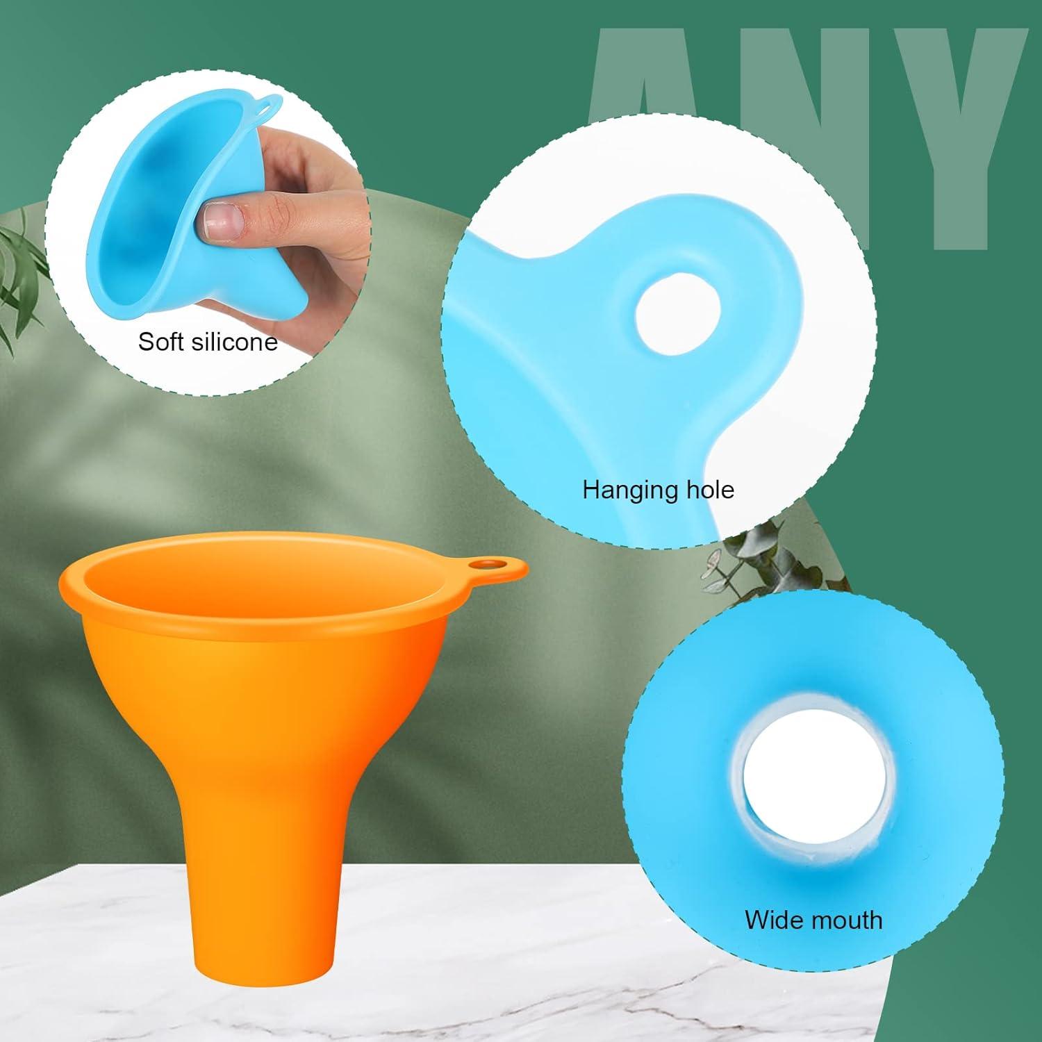 Juego de 4 Embudos de Silicona Flexibles para Cocina