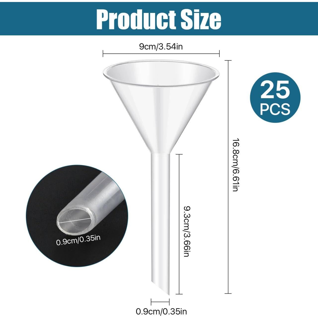 25 Embudos de Plástico Elesunory 16.8 cm Boca Ancha