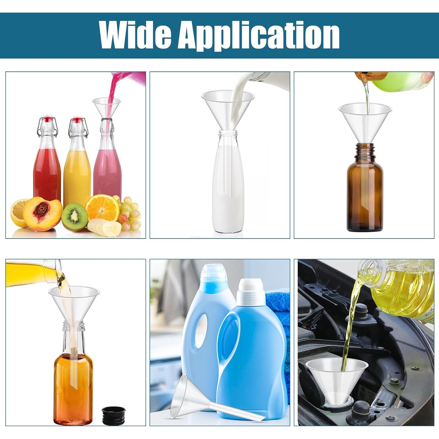 25 Embudos de Plástico Elesunory 16.8 cm Boca Ancha