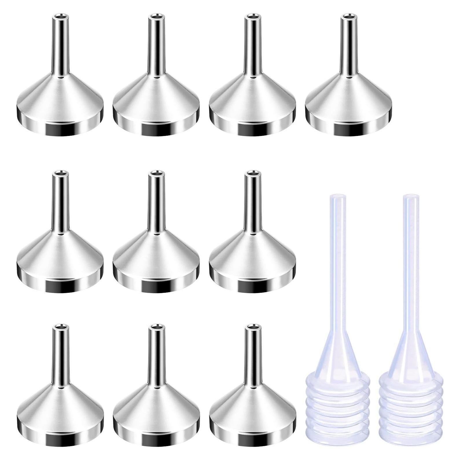 Paquete 10 embudos metálicos TecUnite 2.5 cm plateados