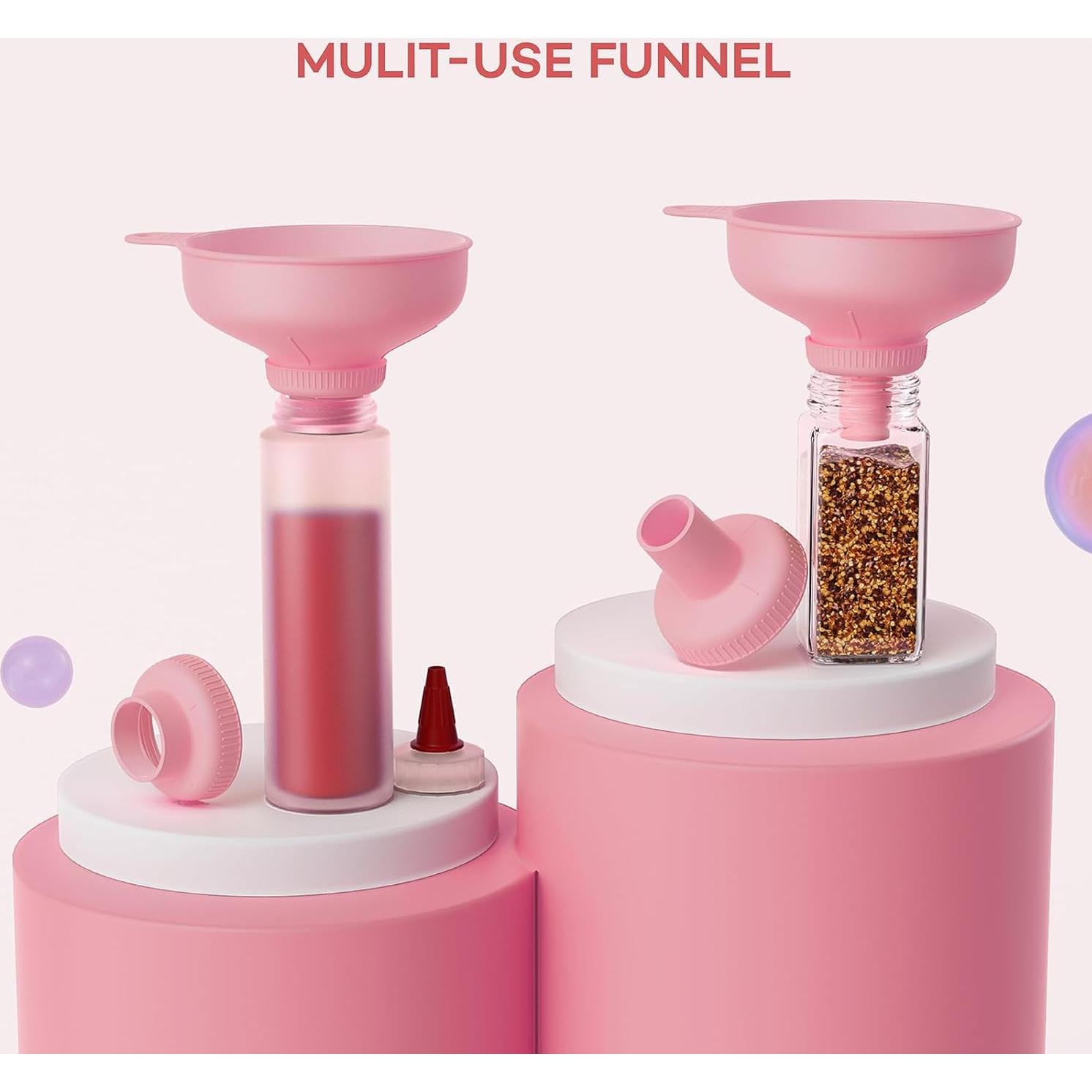 Embudo Versátil Pisol Rosa con 5 Picos y 2 Coladores