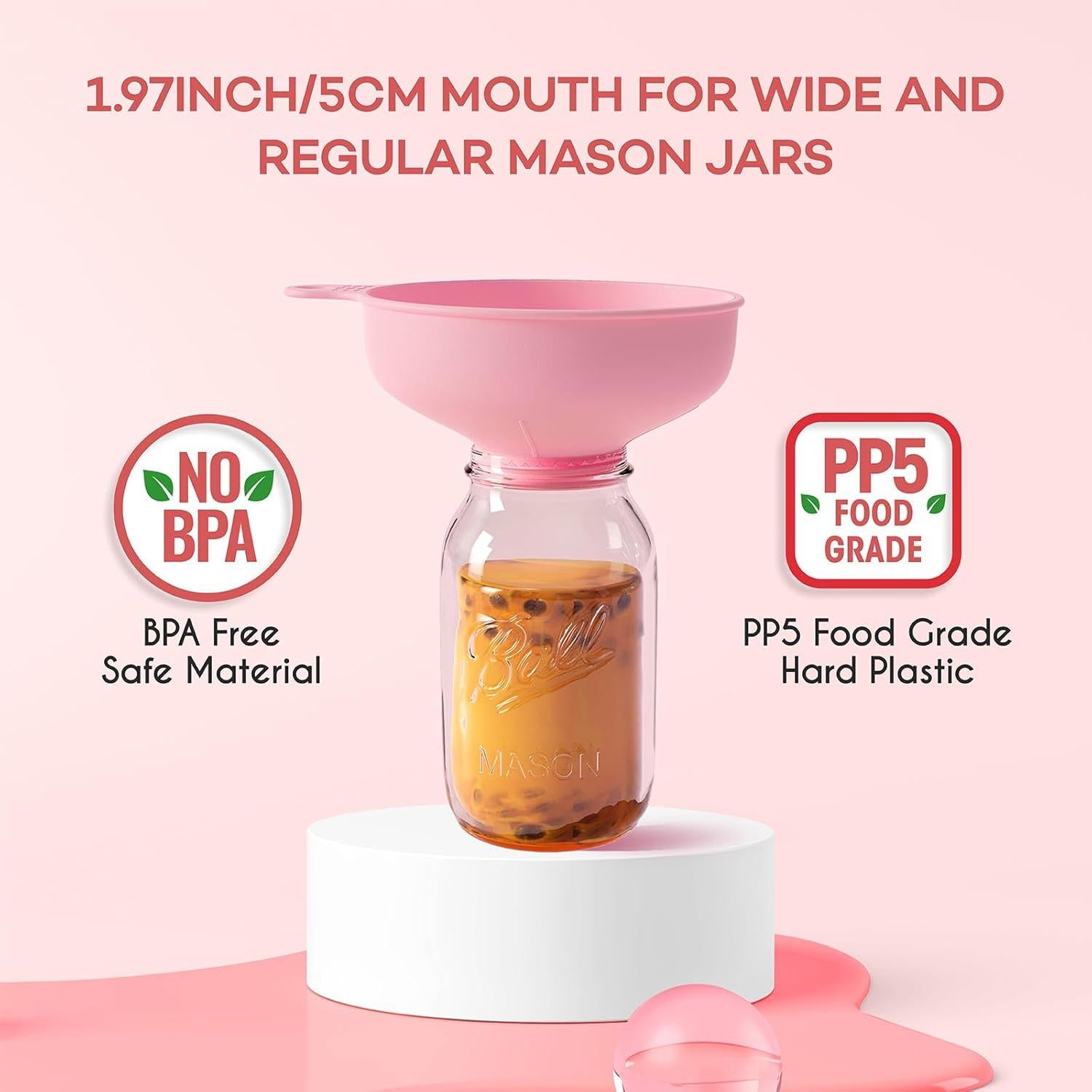 Embudo Versátil Pisol Rosa con 5 Picos y 2 Coladores