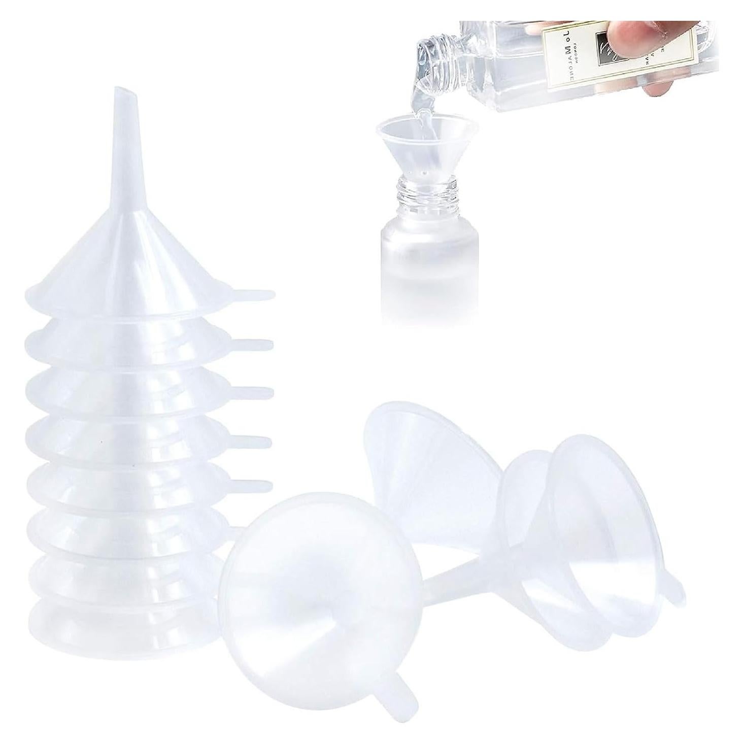 Conjunto 10 Embudos Mini Plástico Claro Rosojodg 2,5cm