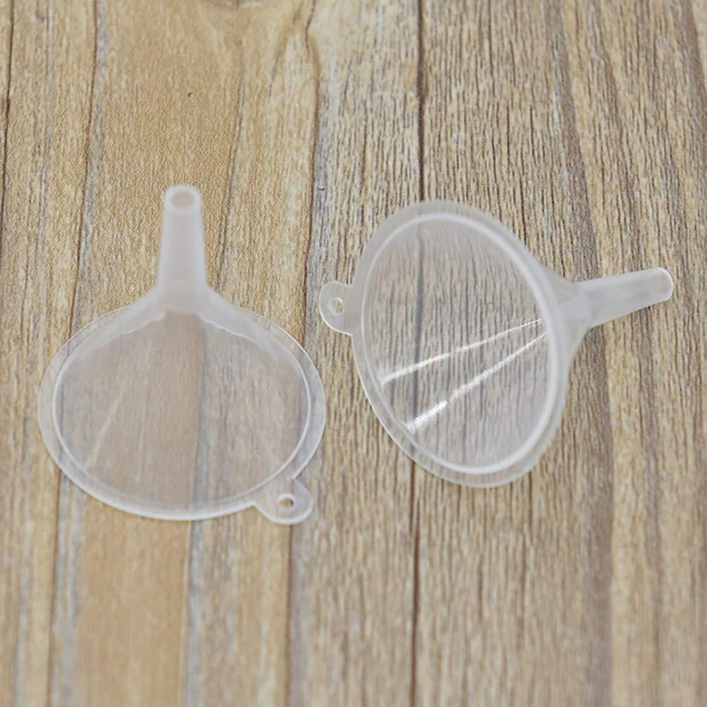 Conjunto 10 Embudos Mini Plástico Claro Rosojodg 2,5cm