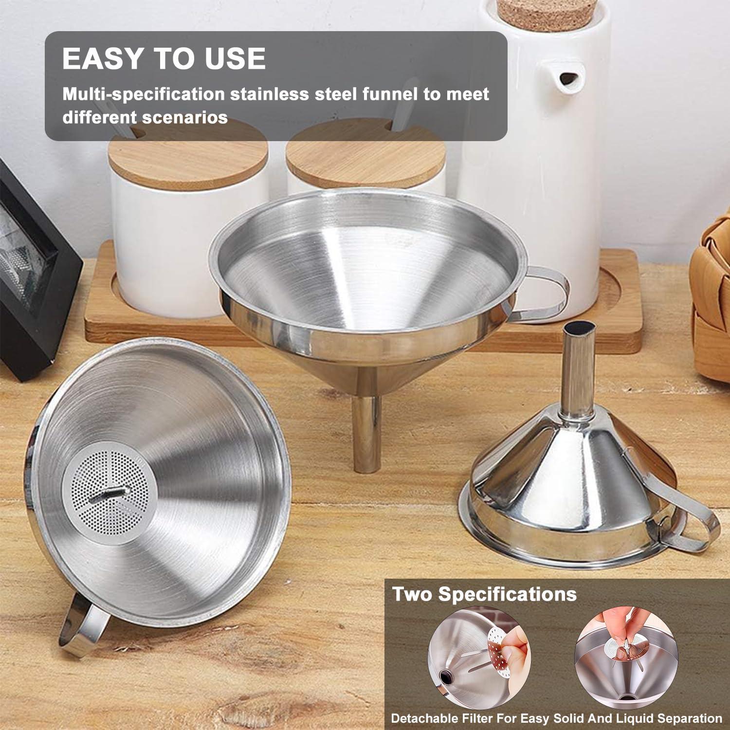 Juego de 3 Embudos de Acero Inoxidable Lmoszuak 12,95 cm