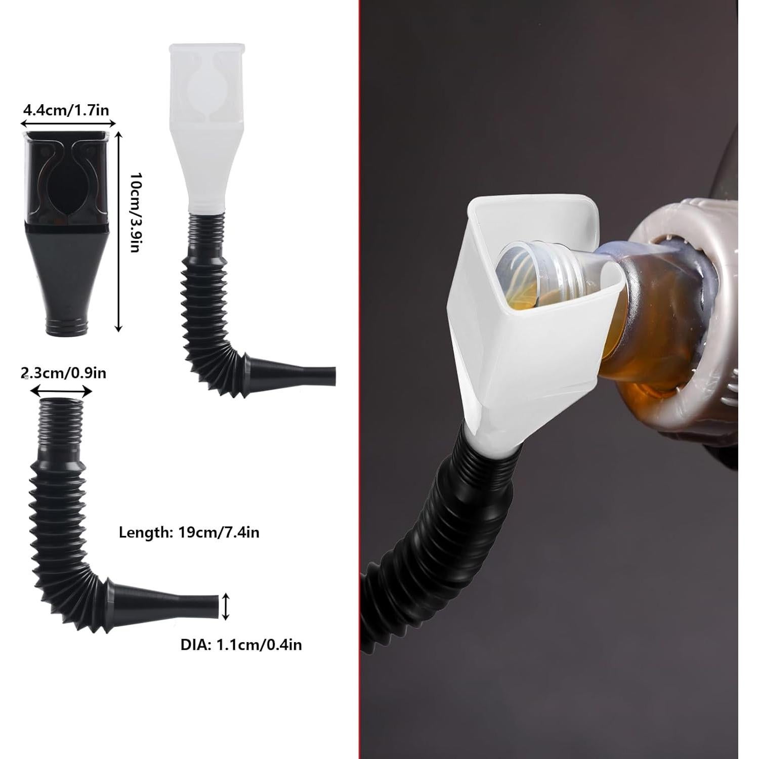 Juego de 10 embudos automotrices XhjzgcTech - Boca ancha y flexibles
