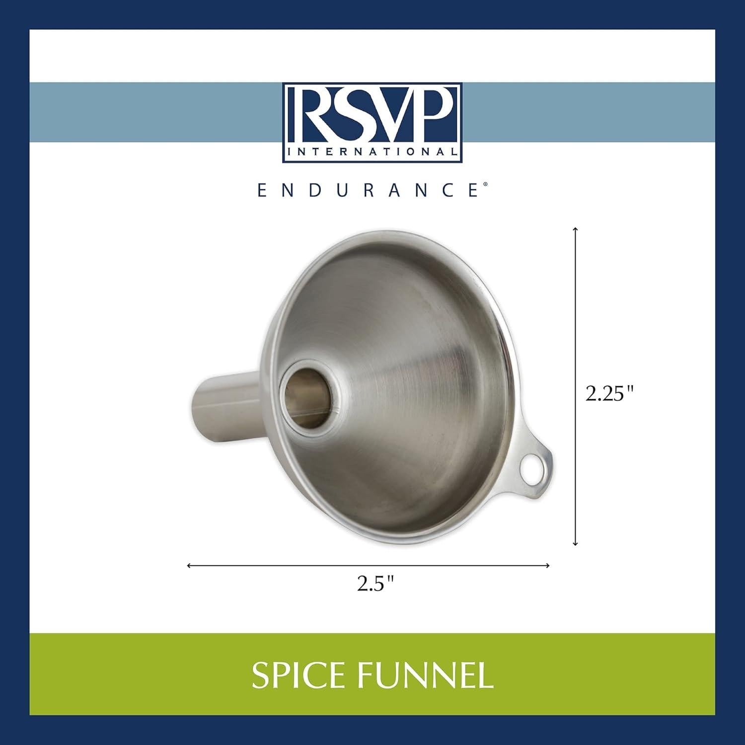Embudo de Acero Inoxidable RSVP 6,35 cm Cuello Largo
