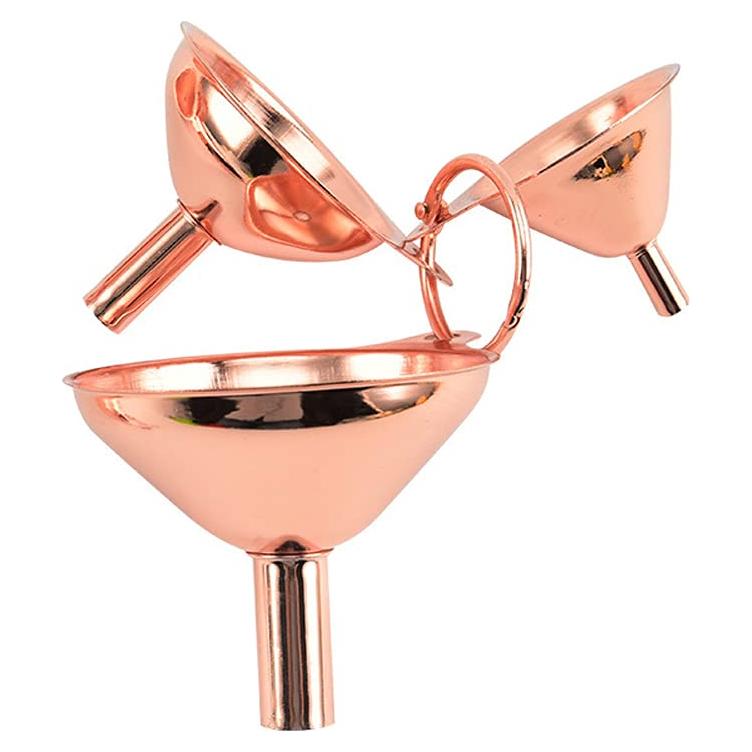 Conjunto 3 embudos acero inoxidable oro rosa 4.5-7.5 cm