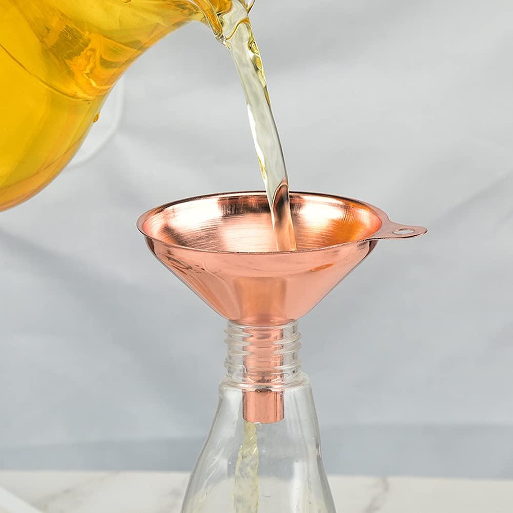 Conjunto 3 embudos acero inoxidable oro rosa 4.5-7.5 cm