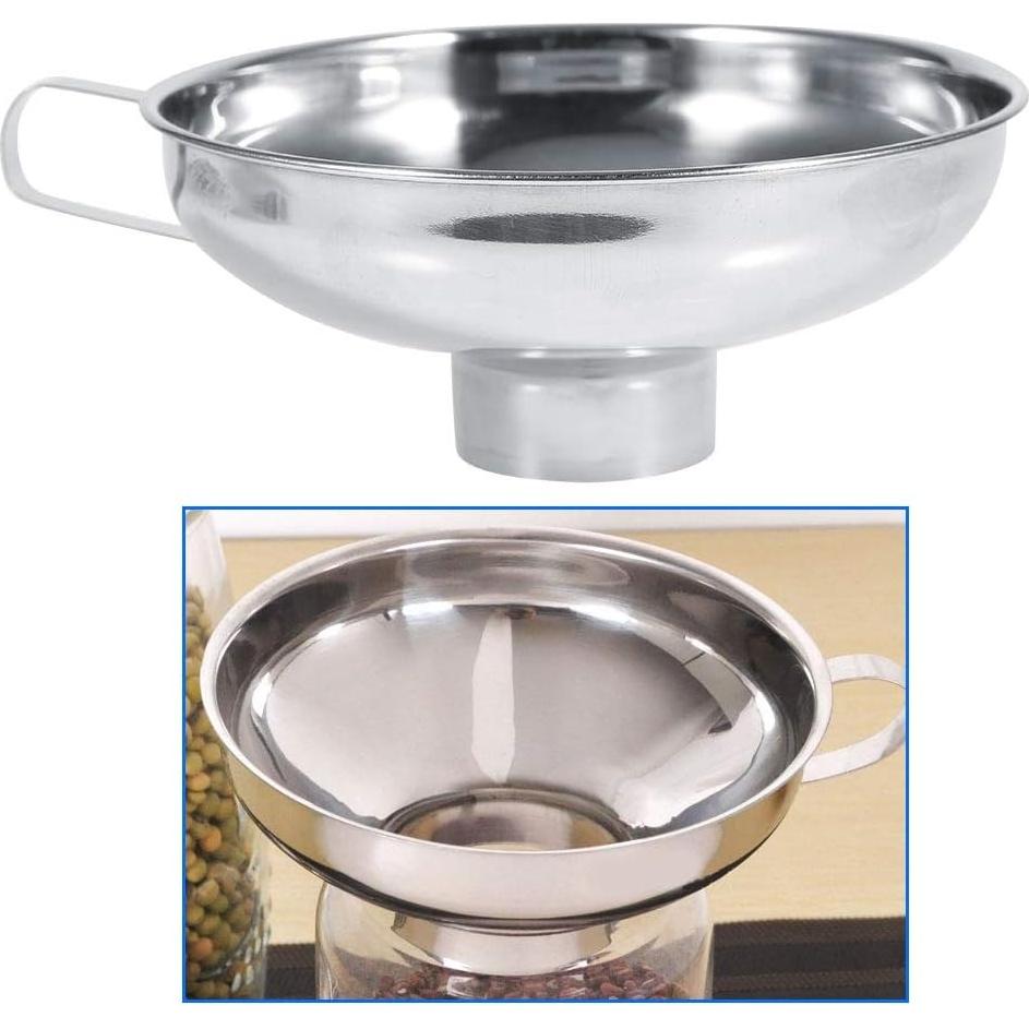 Embudo de Acero Inoxidable Tomotato Boca Ancha 15 cm