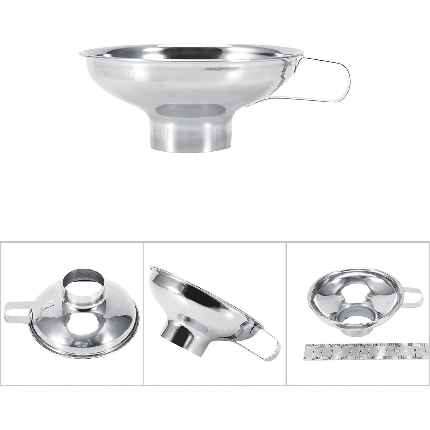 Embudo de Acero Inoxidable Tomotato Boca Ancha 15 cm