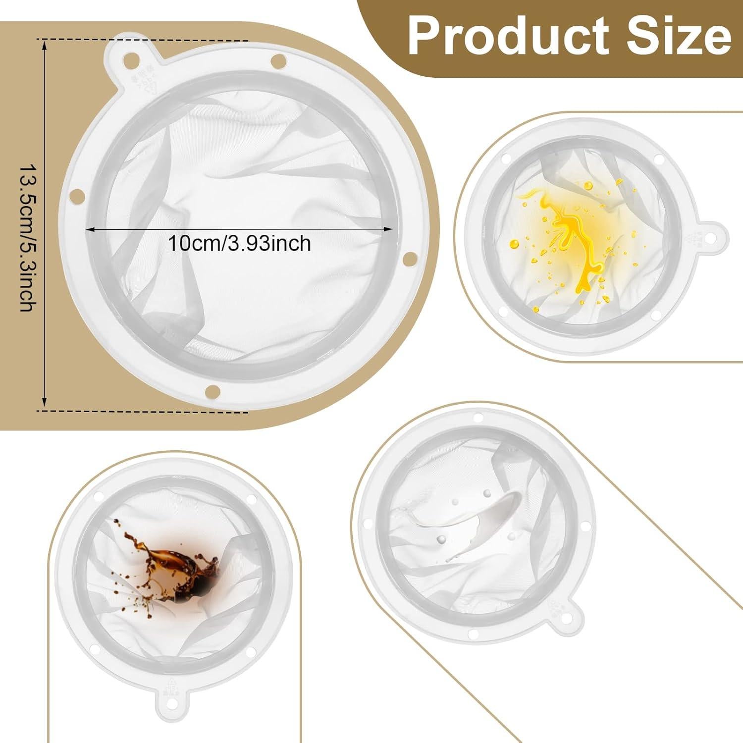 Colador de Malla Fina Cunhill 13 cm Nylon para Filtrar Alimentos