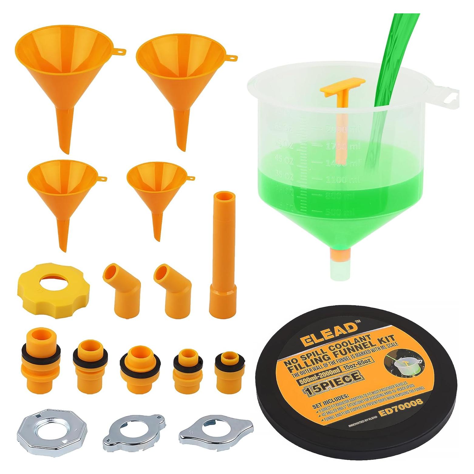 Kit de embudo de refrigerante sin derrames ELEAD 19 piezas