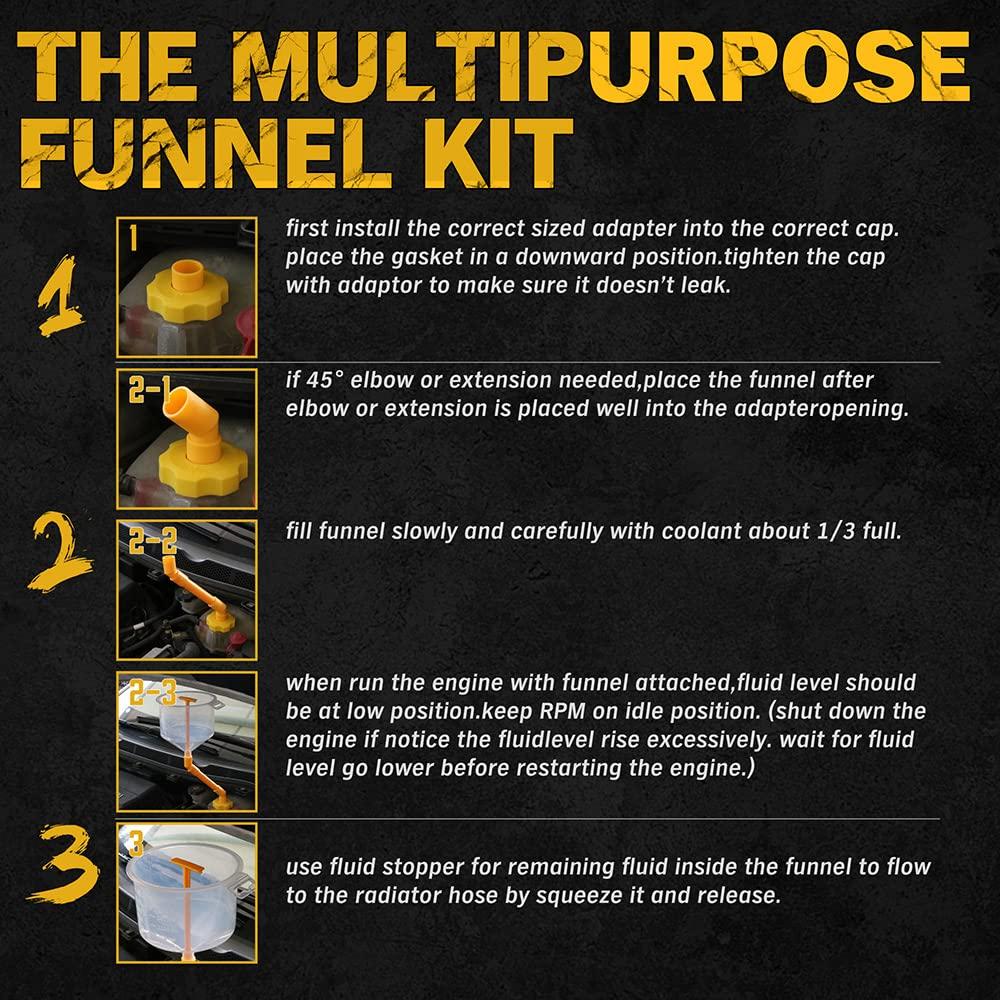 Kit de embudo de refrigerante sin derrames ELEAD 19 piezas