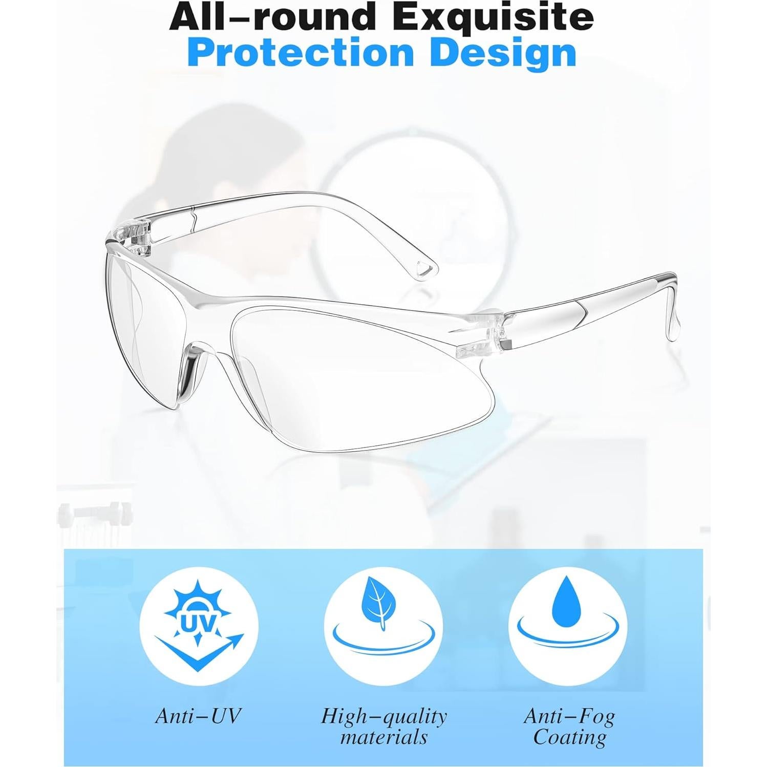 Xuhal 100 Pares Gafas de Seguridad Claras ANSI Z87.1