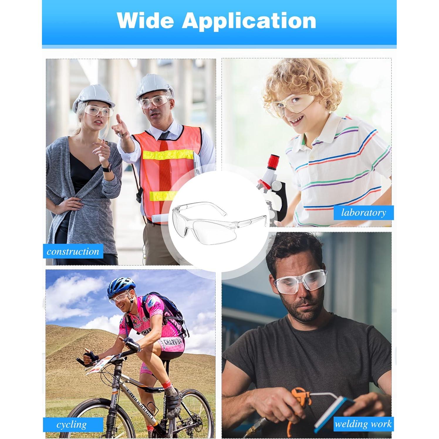 Xuhal 100 Pares Gafas de Seguridad Claras ANSI Z87.1