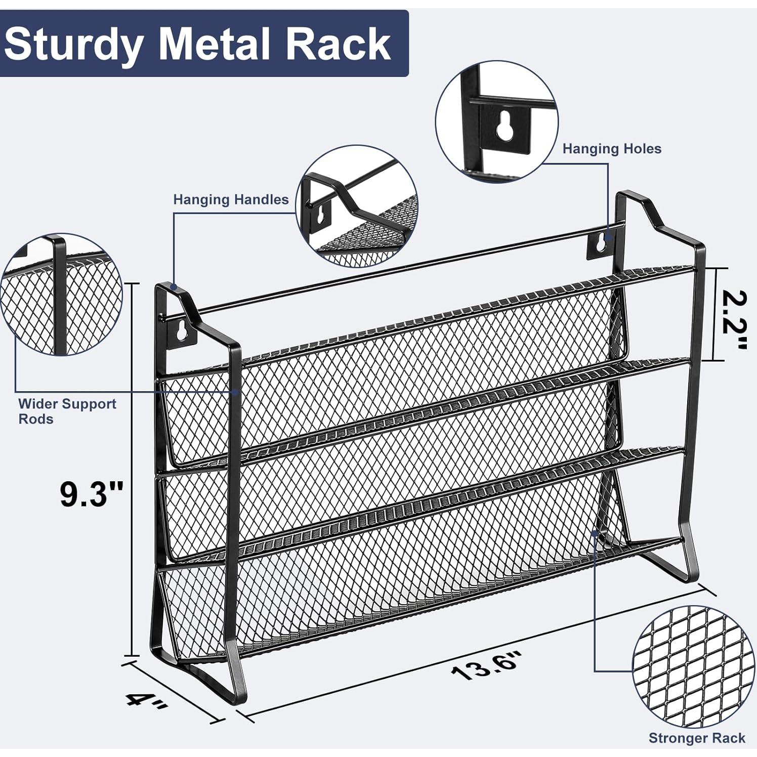 Organizador de Especias AOZITA 28 Frascos Vidrio Negro