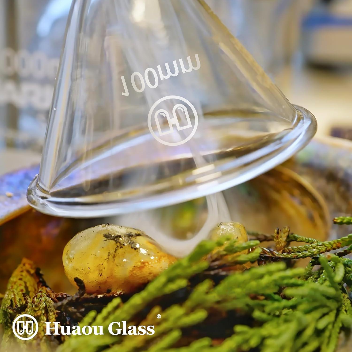 Juego de 2 embudos de vidrio HUAOU 100mm borosilicato