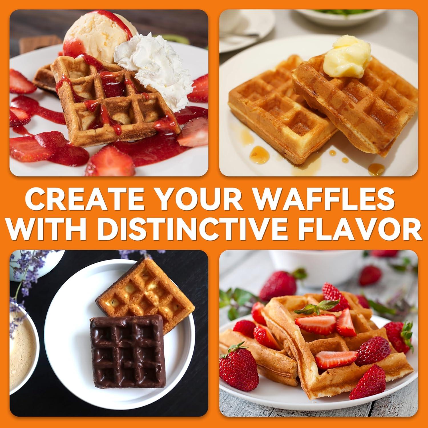 Waflera Rotativa Baker's Friend, Acero Inoxidable, 4 Mini Waffles