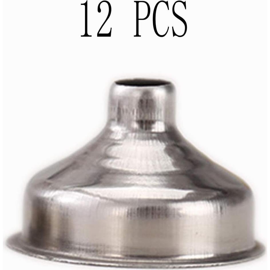12 Embudos Miniatura Acero Inoxidable Yansanido 3.68 cm