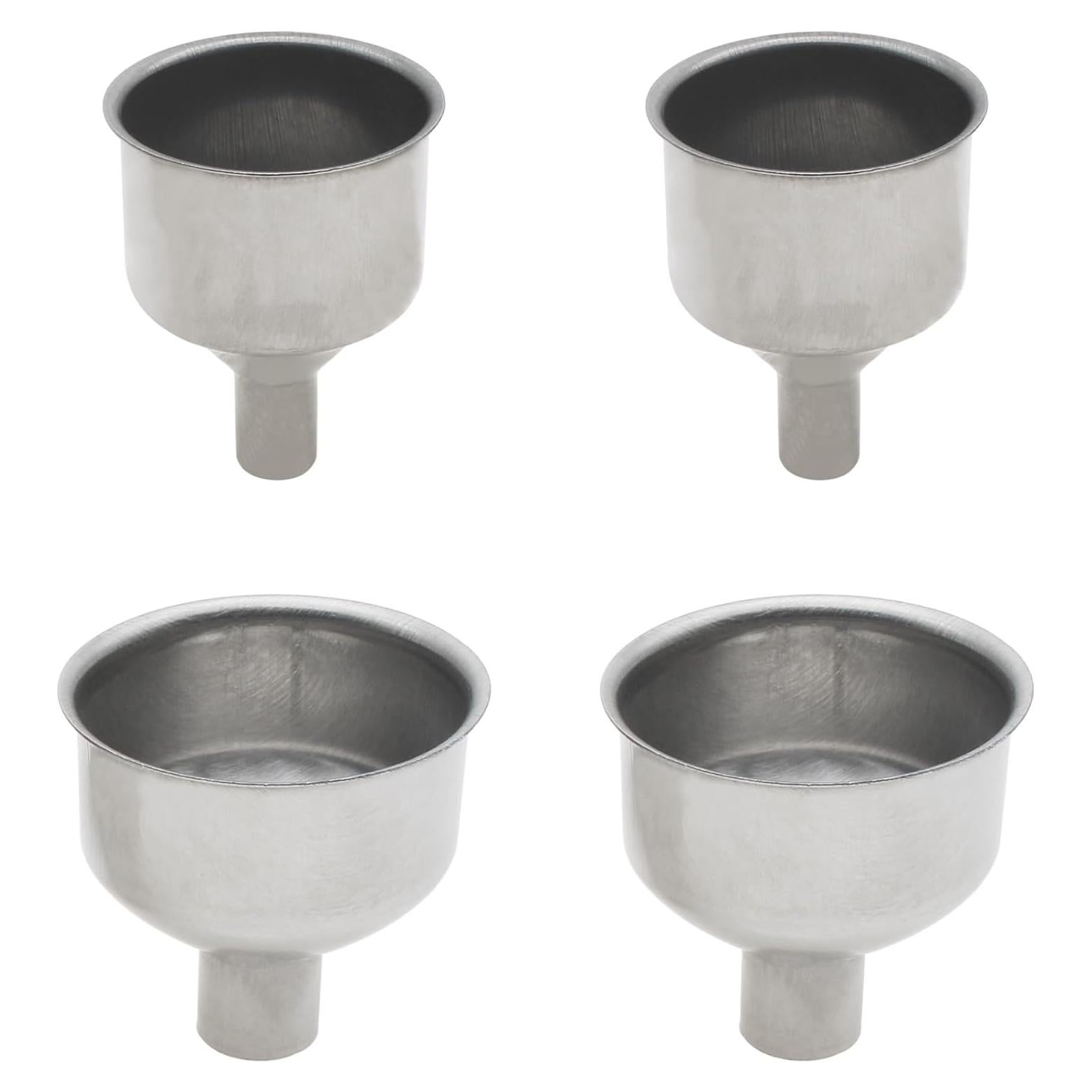 4 Embudos de Acero Inoxidable para Cocina - 2 Tamaños